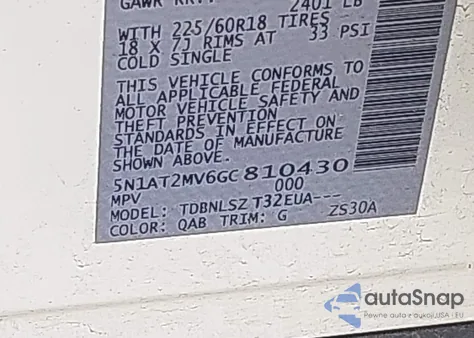 2016 Nissan Rogue Sl из США, поврежденный, VIN 5N1AT2MV6GC810430